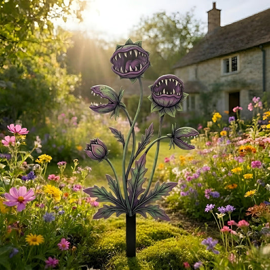 Venus Flytrap Metal Garden Stake – Carnivorous Monster Plant Yard Art, Gift For Plant Lover
