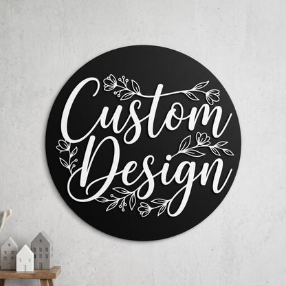 Personalized Round Metal Sign – Custom Name Floral Wall Art, Gift For Home Decor Lover