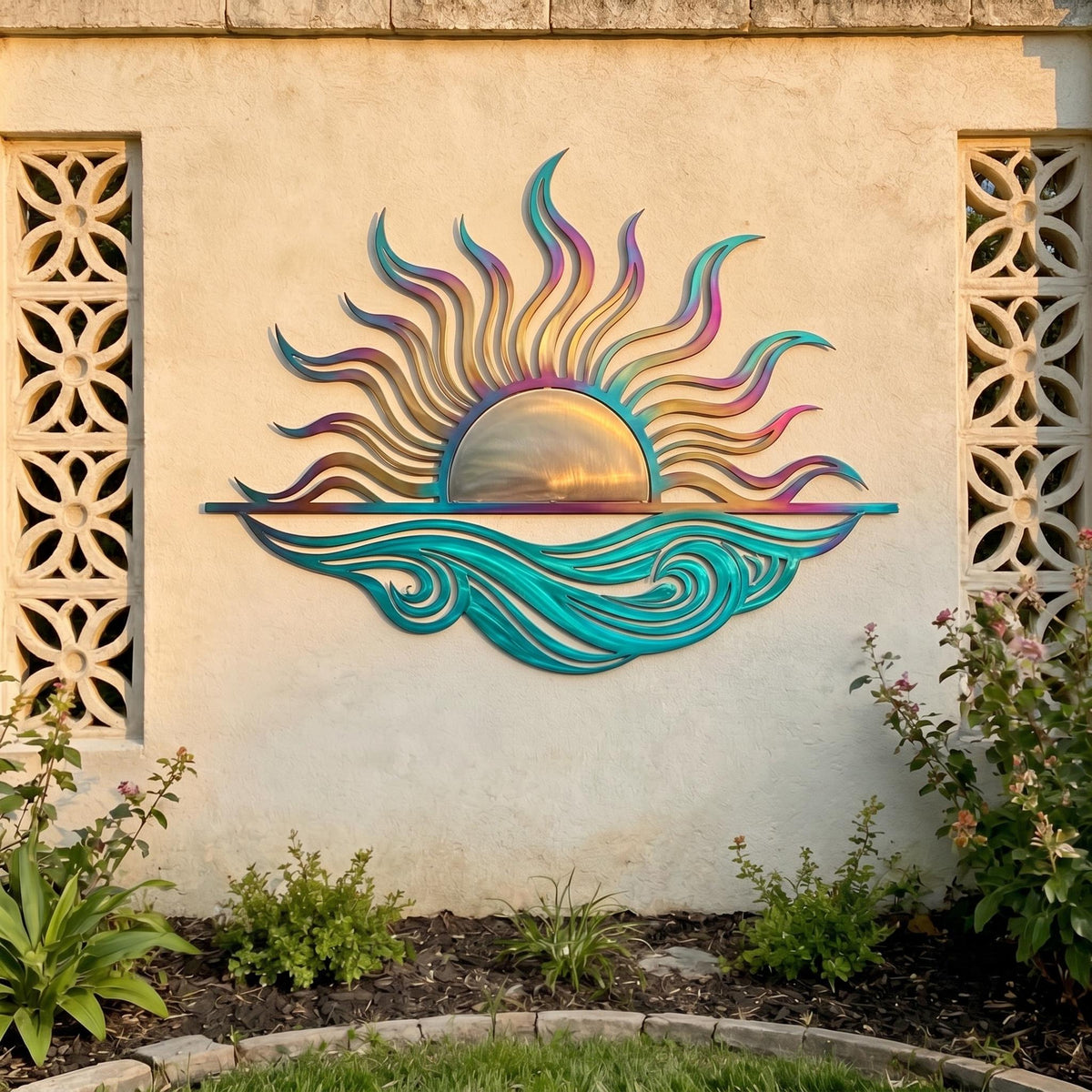 Sunset Ocean Wave Metal Wall Art – Coastal Sign, Gift For Beach House Lover