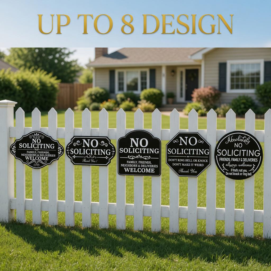 No Soliciting Metal Sign – Decorative Front Yard Fence And Porch Plaque, Gift For Homeowner Or New House