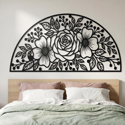 Floral Metal Wall Decor, Laser Cut Steel Botanical Art Sign,  Living Room Wall Art, Botanical Wall Art, Housewarming Gift, Her Gift