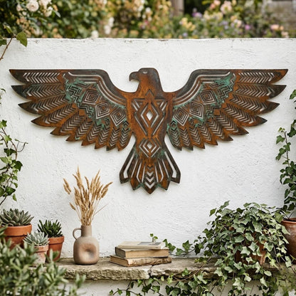 Thunderbird Metal Wall Art – Southwestern Native Eagle Sign, Gift For Tribal Decor Lover