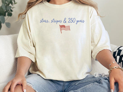 Comfort Colors 250 Years US Anniversary Shirt Minimalist Fourth July Gift