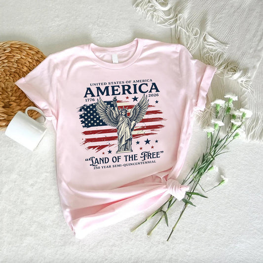 4th of July T-Shirt Patriotic Gift 250 Year Semi-Quincentennial Tee