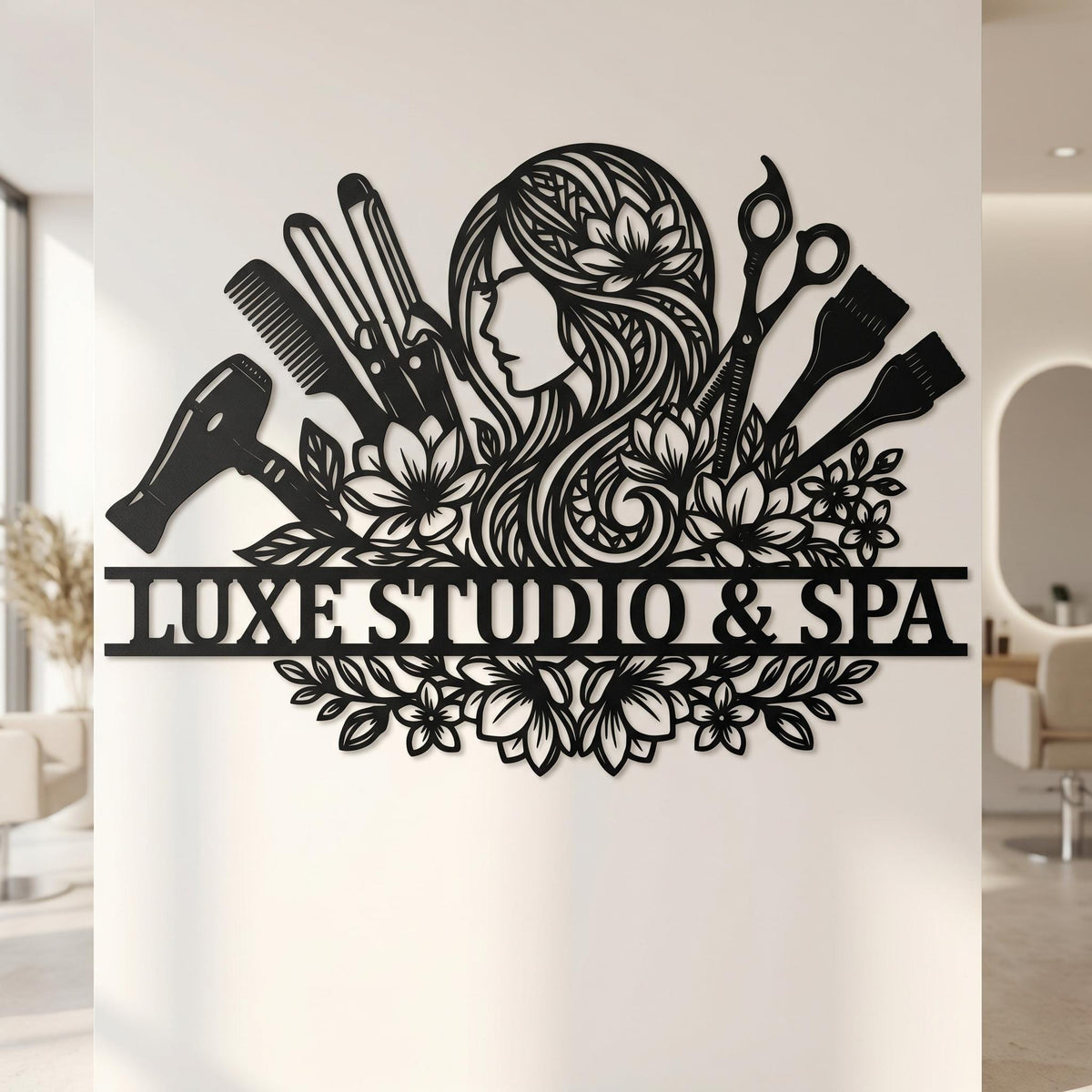 Personalized Haircut Metal Sign, Hair Salon Metal Wall Art, Beauty Salon Wall Decor,  Modern Salon Decor, Hairdresser Gift, Hairdresser Gift