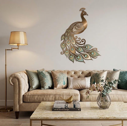 Peacock Metal Wall Art – Elegant Feather Wall Decor, Gift For Bird Lover