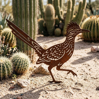 Roadrunner Metal Garden Stake, Desert Bird Yard Art – Cactus Southwest Sign, Gift For Bird Lover