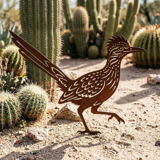 Roadrunner Metal Garden Stake, Desert Bird Yard Art – Cactus Southwest Sign, Gift For Bird Lover