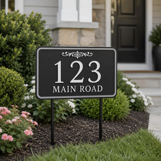 Personalized Address Sign – Custom House Number Yard Stake, Gift For Homeowner