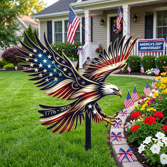 American Eagle Garden Stake – 250th Anniversary Patriotic Yard Sign, Gift For Independence Day