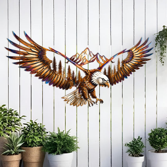 Eagle Mountain Forest Metal Wall Art – Patriotic Wilderness Sign, Gift For Nature Lover