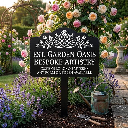 Custom Metal Garden Sign – Personalized Yard Stake With Your Logo Or Text, Any Shape Outdoor Decor Gift