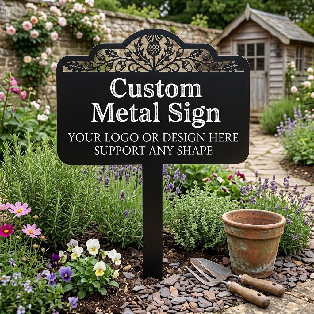 Custom Metal Garden Stake – Personalized Logo Or Design Yard Sign, Gift For Gardener