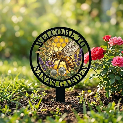 Personalized Grandma Garden Stake – Custom Name Bee Sign, Gift For Nana