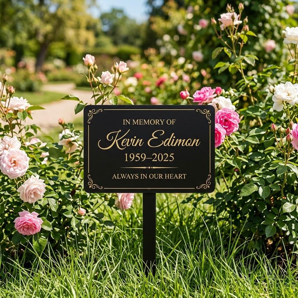 Personalized Memorial Garden Stake Metal Sign – Custom In Memory Plaque, Sympathy Gift