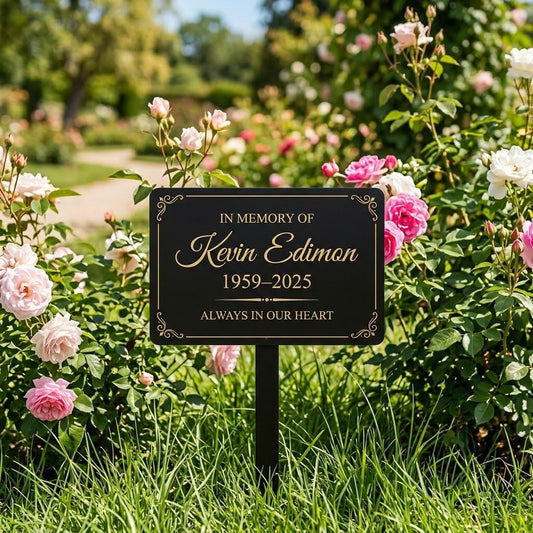 Personalized Memorial Garden Stake Metal Sign – Custom In Memory Plaque, Sympathy Gift