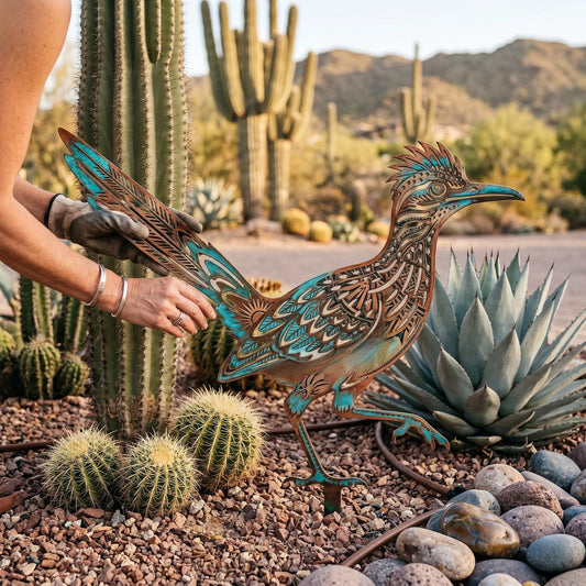 Roadrunner Garden Stake – Southwestern Desert Metal Yard Art, Gift For Arizona Home Lovers