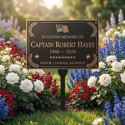 Personalized Military Memorial Plaque – Custom Name Veteran Tribute Sign, Gift For Loss Of A Loved One