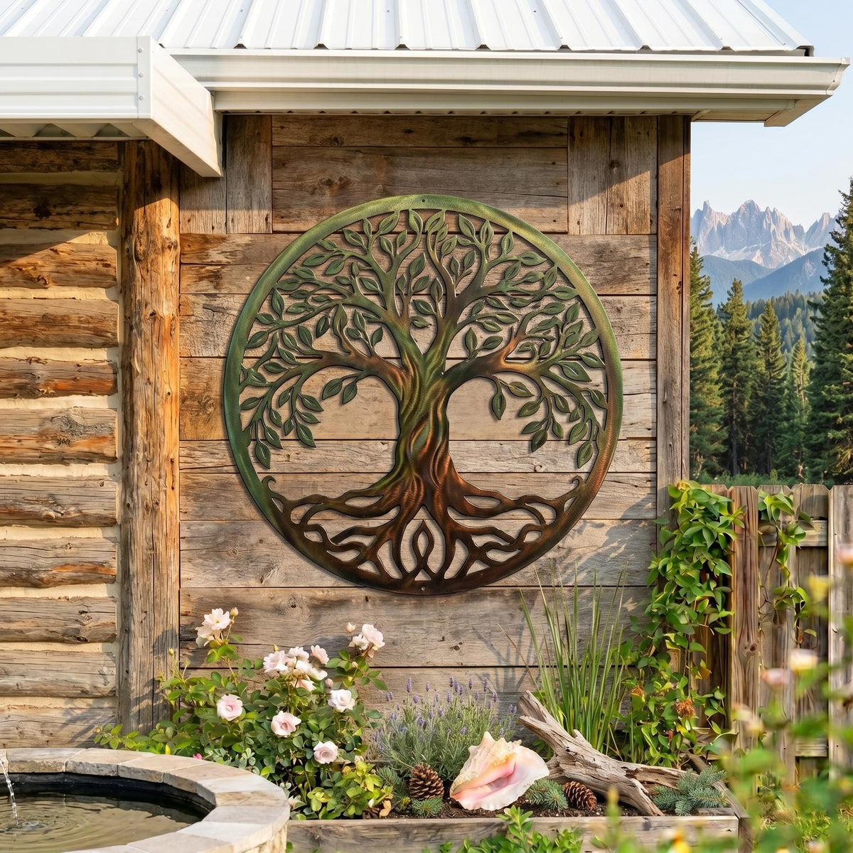 Celtic Tree Of Life Metal Wall Art – Spiritual Rustic Cabin Decor, Nature Themed Gift
