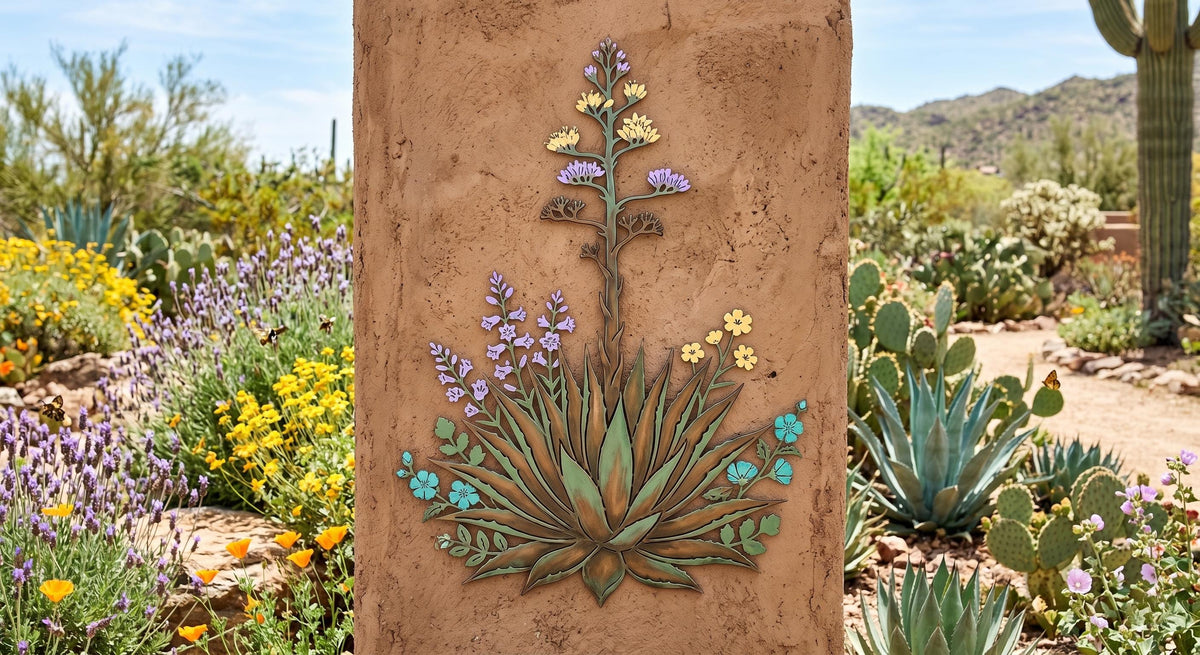 Desert Agave Metal Wall Art – Southwestern Succulent Sign, Gift For Desert Garden Lover