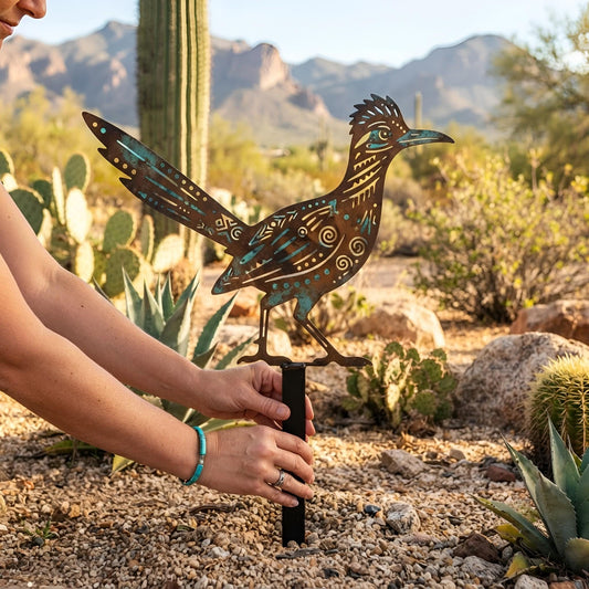 Roadrunner Metal Garden Stake – Southwestern Desert Bird Art, Yard Decor Gift For Desert Lovers