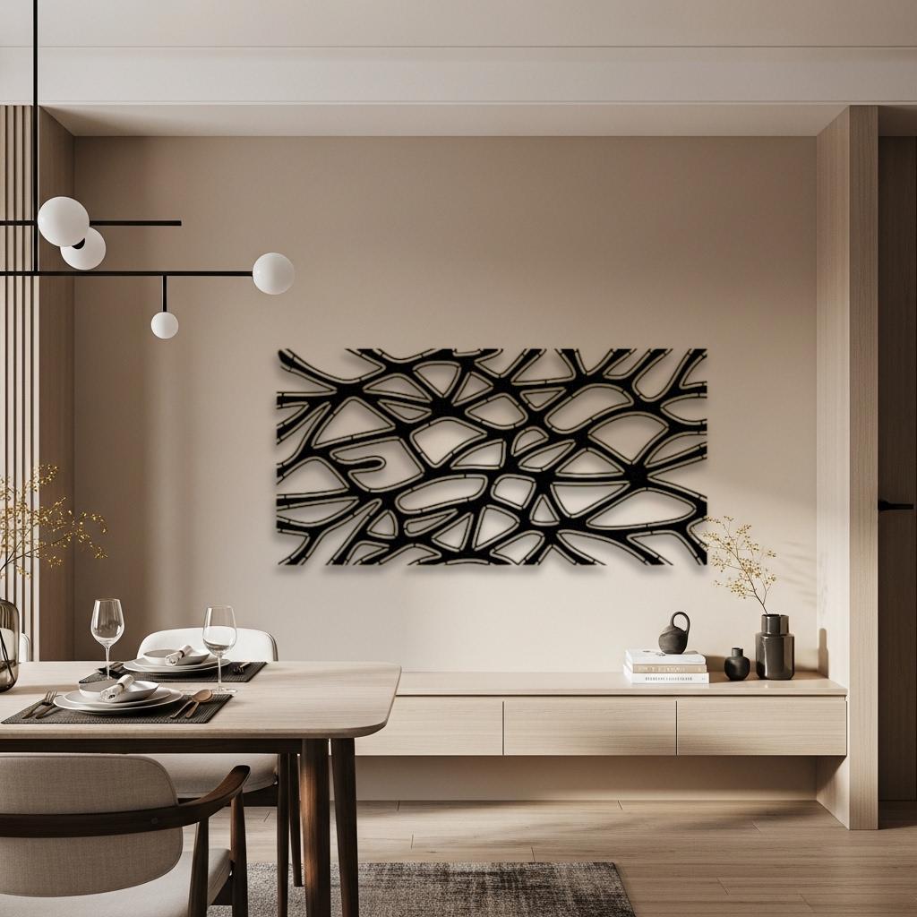 Abstract Metal Wall Art – Organic Web Laser-cut Steel Decor, Organic Branch Pattern Metal Wall Art, Modern Minimalist Wall Decor